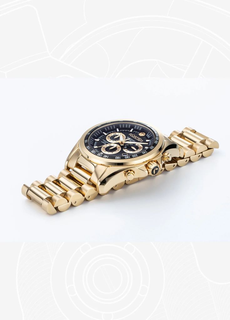 Roamer Rockshell Mark III Gold Chronograph