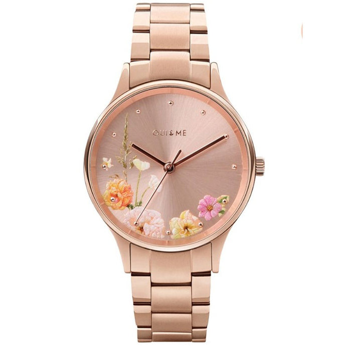 Oui&Me Petite Bichette Rose Gold Floral Watch