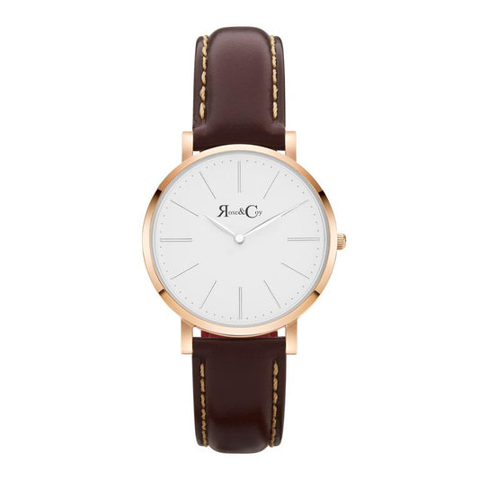 Rose & Coy Mini Pinnacle Ultra Slim 34mm Rose Gold | Dark Brown Watch
