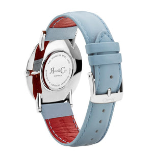 Rose & Coy Pinnacle Ultra Slim 40mm Silver | Sky Blue Watch