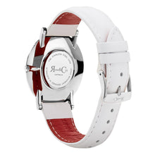 Load image into Gallery viewer, Rose &amp; Coy Pinnacle Ultra Slim 40mm Silver | White Leather Watch