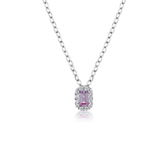 WHITE RUBY CZ RHODIUM 3MILS PENDANT