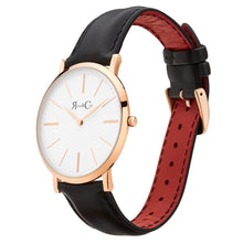 Load image into Gallery viewer, Rose &amp; Coy Pinnacle Ultra Slim 40mm Rose Gold | Black Leather Watch