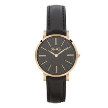 Load image into Gallery viewer, Rose &amp; Coy Petite Pinnacle Ultra Slim 30mm Rose Gold | Black Leather | Black Dial Watch