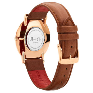 Rose & Coy Pinnacle Ultra Slim 40mm Rose Gold | Brown Leather Watch