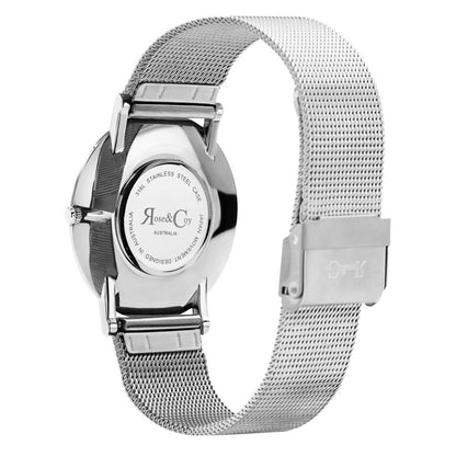 Rose & Coy Pinnacle Ultra Slim 40mm Silver | Mesh Strap Watch