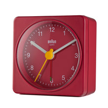 Load image into Gallery viewer, Braun Classic Travel Analogue Alarm Clock Red