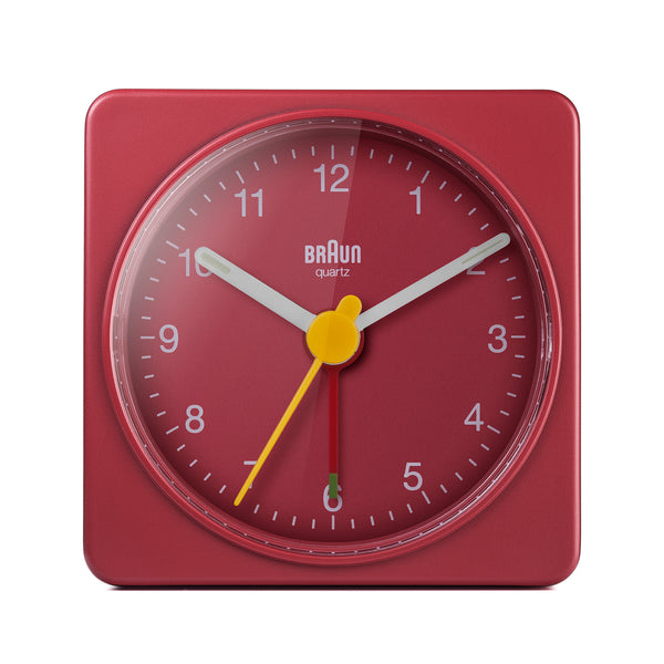 Braun Classic Travel Analogue Alarm Clock Red