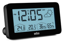 Load image into Gallery viewer, Braun Digital Weather Station Clock Black