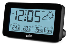 Load image into Gallery viewer, Braun Digital Weather Station Clock Black