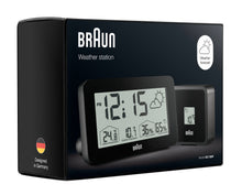 Load image into Gallery viewer, Braun Digital Weather Station Clock Black