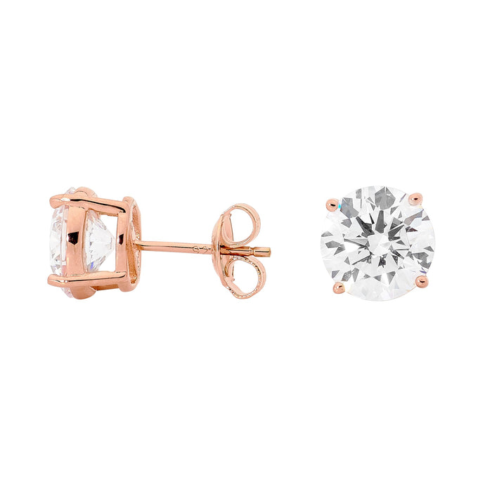 GEORGINI 9MM ROUND STUD ROSE GOLD