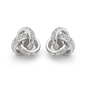 LOVE KNOT CLEAR CZ EARRINGS