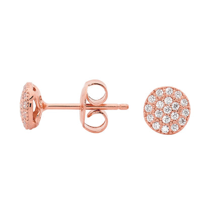 PETITE CIRCLE ROSE GOLD STUD EARRINGS