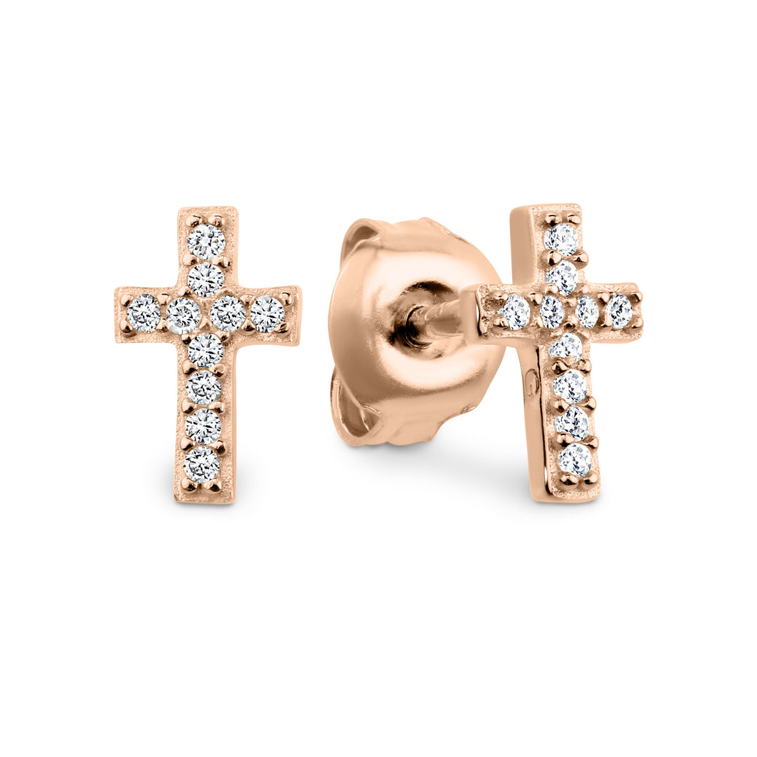 GEORGINI BABY CROSS EARRING ROSE GOLD