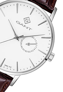 Gant Park Hill III White Dial Brown Leather