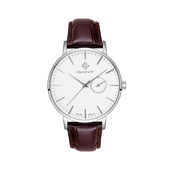 Gant Park Hill III White Dial Brown Leather