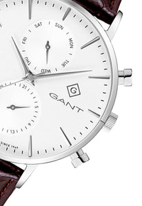 Gant Park Hill Day-Date II White Dial Brown Leather