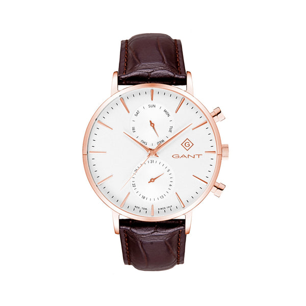 Gant Park Hill Day Date II IPR White Dial Black Leather