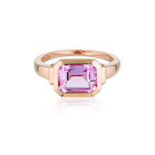 Load image into Gallery viewer, GEORGINI EMILIO PINK SAPPHIRE ROSE GOLD ZION RING