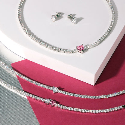 Chiara Ferragni Diamond Heart White and Fairytale Tennis Bracelet