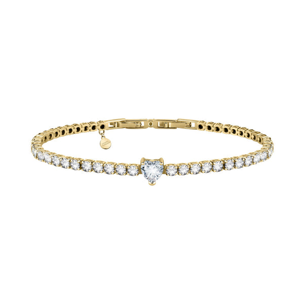 Chiara Ferragni Diamond Heart White Stone Gold Tennis Bracelet