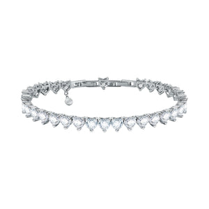 Chiara Ferragni Diamond Heart White Stone Tennis Bracelet