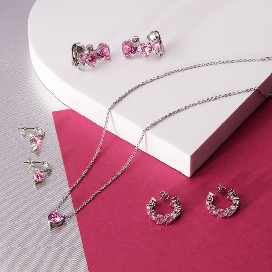 Chiara Ferragni Diamond Heart Fairytale Hoop Earrings