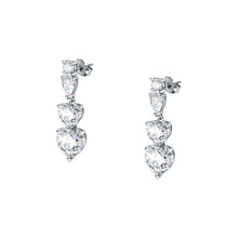 Load image into Gallery viewer, Chiara Ferragni Diamond Heart White Tri-stone Earrings