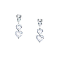 Load image into Gallery viewer, Chiara Ferragni Diamond Heart White Tri-stone Earrings