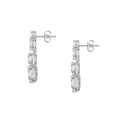 Chiara Ferragni Diamond Heart White Tri-stone Earrings