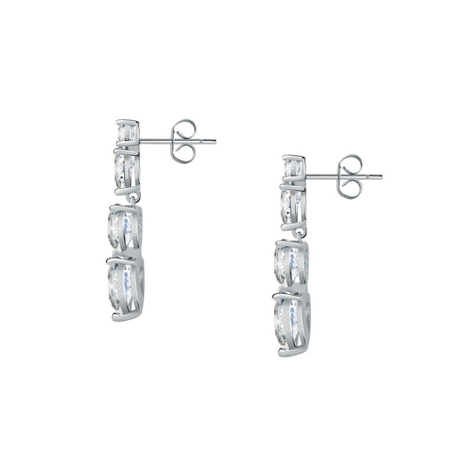 Chiara Ferragni Diamond Heart White Tri-stone Earrings