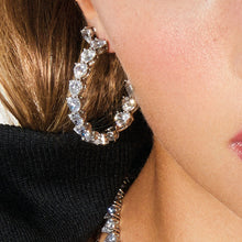 Load image into Gallery viewer, Chiara Ferragni Diamond Heart White Heart Big Hoop Earrings