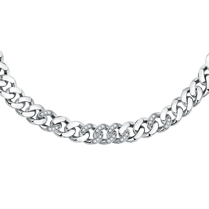 Chiara Ferragni Chain Collection Big Chain White Stone Necklace