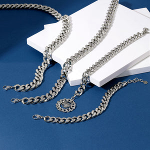 Chiara Ferragni Chain Collection Big Chain White Stone Necklace
