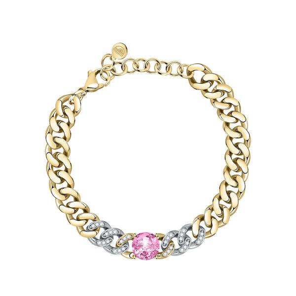 Chiara Ferragni Chain Collection Pink Stone Gold Bracelet