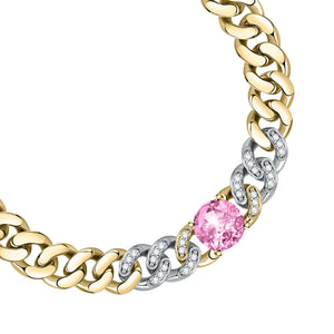 Chiara Ferragni Chain Collection Pink Stone Gold Bracelet