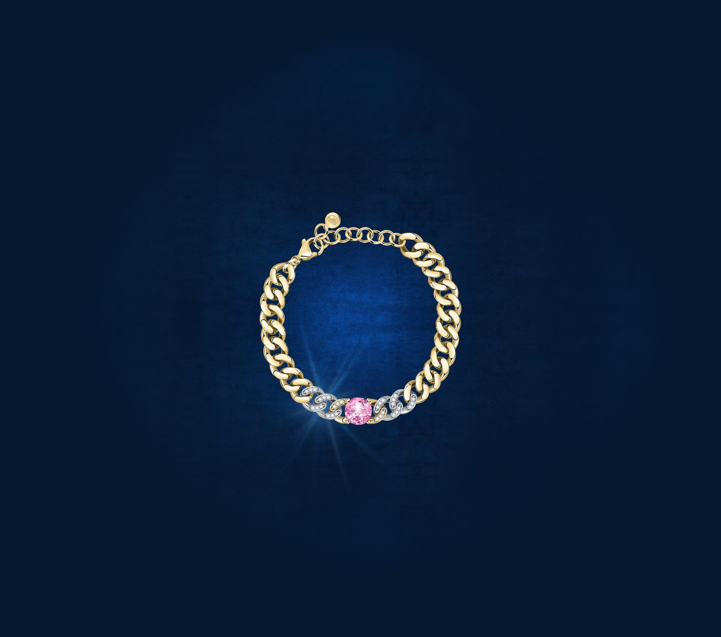 Chiara Ferragni Chain Collection Pink Stone Gold Bracelet