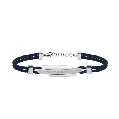 Maserati Signature Men's Blue Leather Bracelet