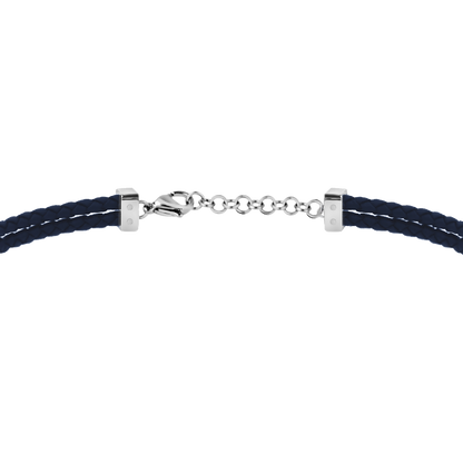 Maserati Signature Men's Blue Leather Bracelet