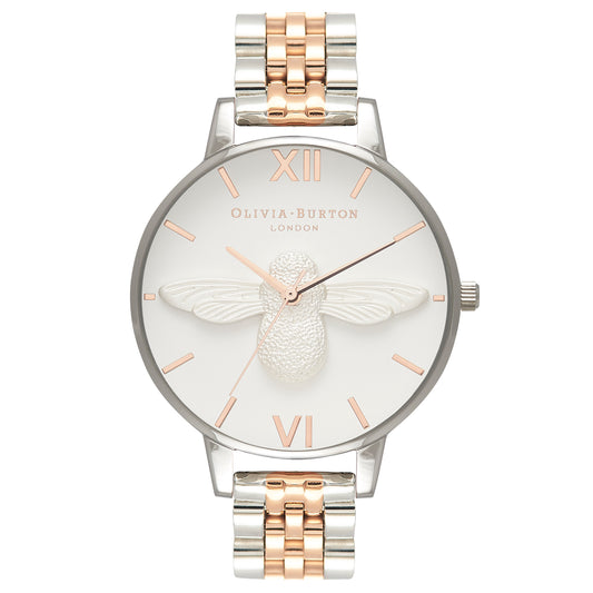 Olivia Burton 3D Bee Two Tone Bracelet Watch