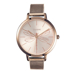 Oui&Me Grande Amourette 38mm Rose Gold Dragonfly Watch