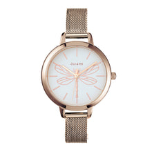 Load image into Gallery viewer, Oui&amp;Me Petite Amourette Dragonfly Rose Gold Mesh Watch