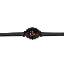 Load image into Gallery viewer, Oui&amp;Me Petite Fleurette 32mm Floral Black Leather Watch