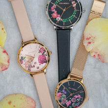 Load image into Gallery viewer, Oui&amp;Me Fleurette Real Flowers 34mm Rose Gold Flower Dial Watch