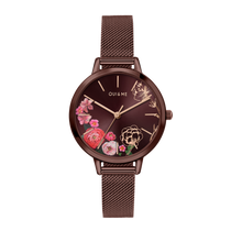 Load image into Gallery viewer, Oui&amp;Me Fleurette Real Flowers 34mm Burgundy Watch