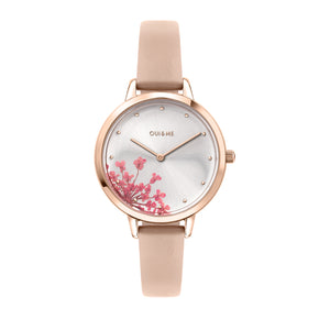 Oui&Me Fleurette Real Flowers 34mm Silver Watch