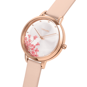 Oui&Me Fleurette Real Flowers 34mm Silver Watch