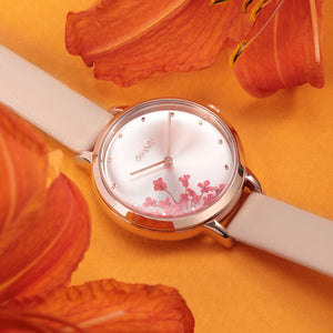 Oui&Me Fleurette Real Flowers 34mm Silver Watch