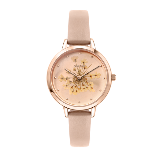 Oui&Me Fleurette Real Flowers 34mm Floral Rose Watch